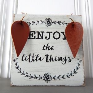 NWT Faux Leather Earrings